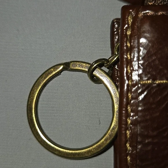 Coach Vintage Mini Skinny wallet with a keyring Dark Brown Leather - Picture 2 of 7